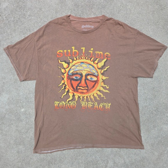 Sublime Other - Sublime Long Beach Sun Graphic T-Shirt Mens Large Brown Cotton Band Tee